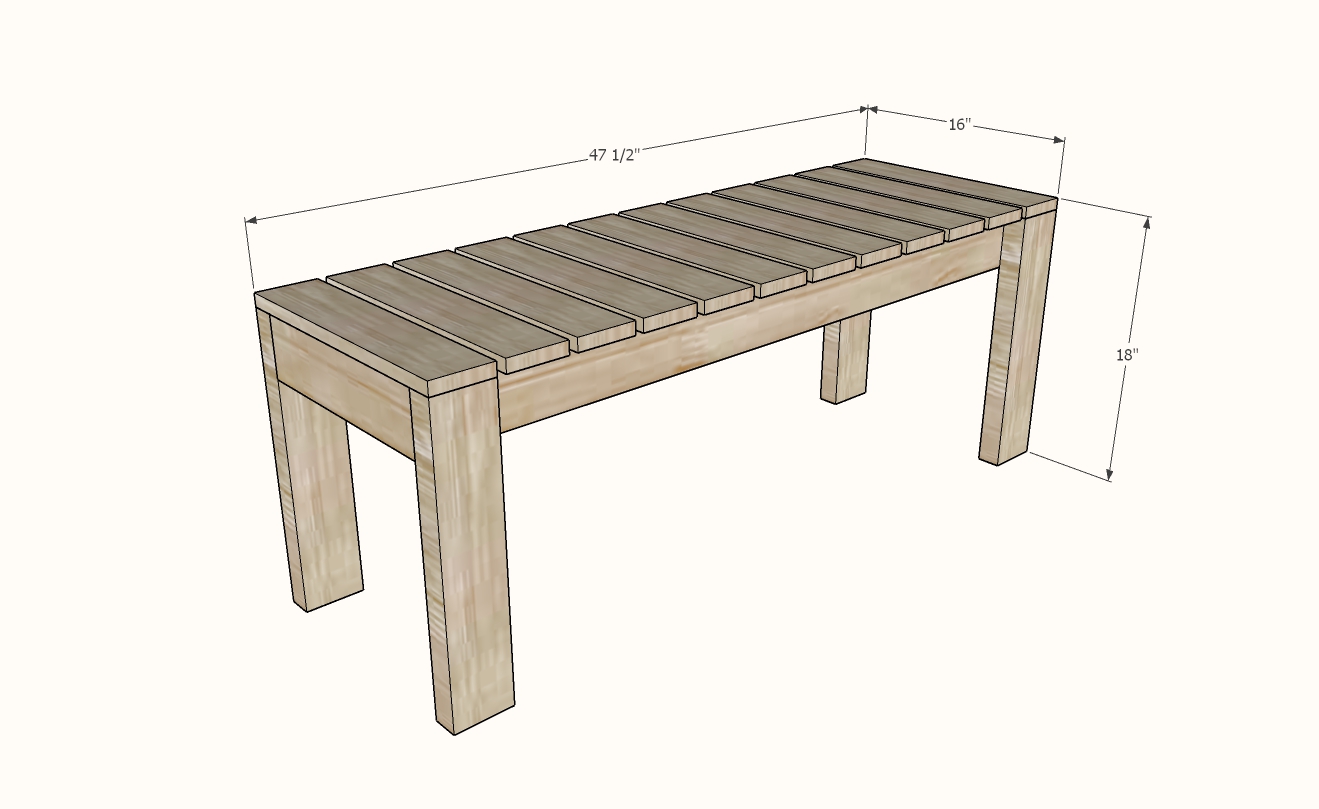 Simple Outdoor Dining Bench | Ana White